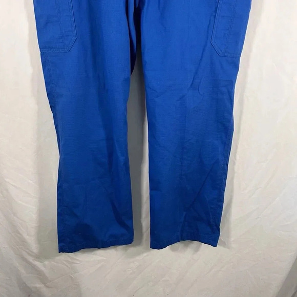 Carhartt Scrub Pants Women XL Tall Blue Stretchy Pockets Button Zip Cotton Blend - Picture 3 of 11
